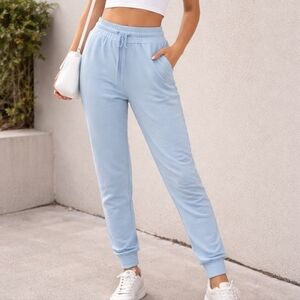 Fila Light Blue Jogger Sweatpants XS Women Drawstring Cotton Blend Athleisure